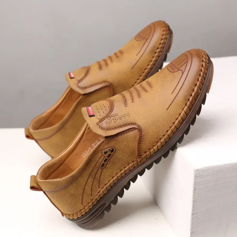 2023 Moda Uomo Casual Scarpa Traspirante Antiscivolo Scarpa Da Guida All'Aperto Uomo Popolare Durevole Tendine Di Manzo Fondo Scarpa In Pelle