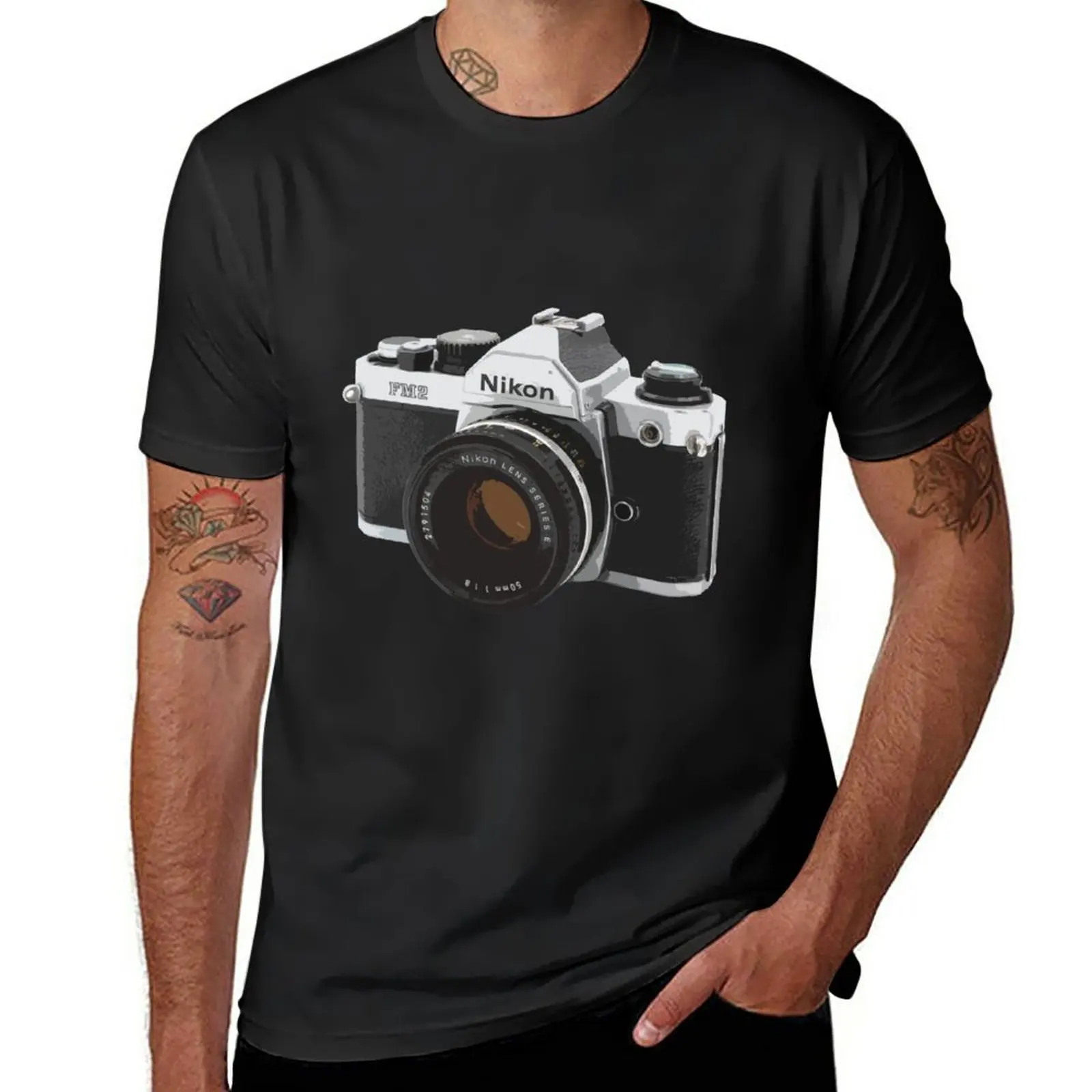 Nikon Fm2 Retro 35Mm Film Camera T-Shirt Abbigliamento Vintage Vestiti Estetici Magliette Divertenti Da Uomo