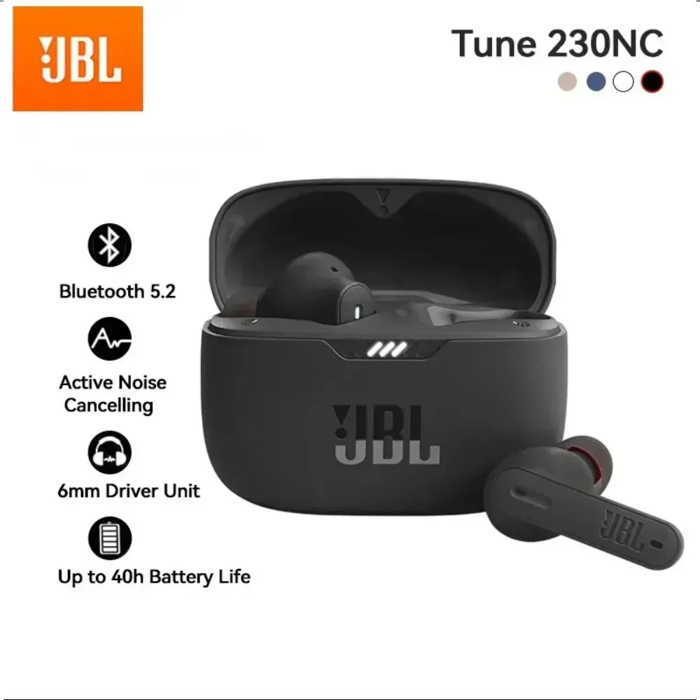 Jbl Tune 230Nc Tws Wireless Bluetooth Noise Cancelling Auricolari Stereo Pure Bass Auricolari Cuffie Impermeabili Smart Sport