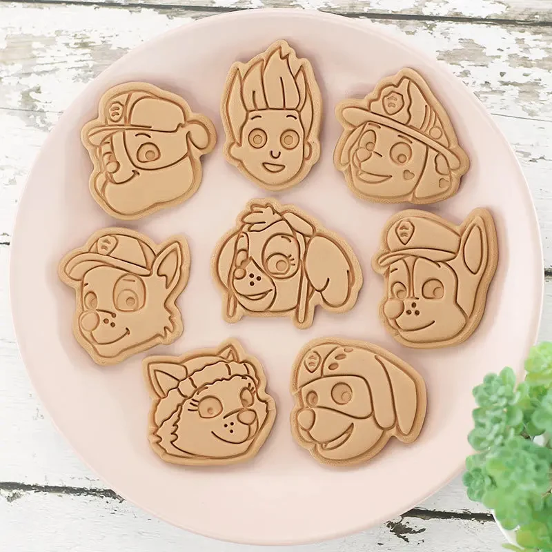 Paw Patrol Plastic Cookie And Forno Cutter Fai Da Te 3D Cookie Baking Mold Set Da Taglio Cartoon Chase Marshall Skye Cookie Baking Tools