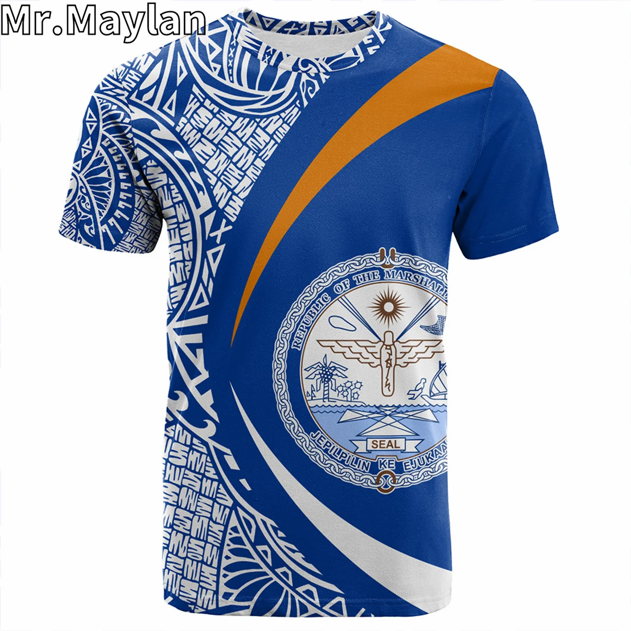 Custom 3Dprint Isole Marshall T-Shirt Polinesiana Hawaii Coat Of Arm Lauhala Circle Tshirt Uomo Donna Streetwear Unisex Tee Tops
