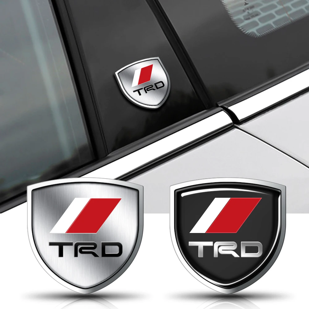3D Meta Car Sticker Auto Door Shield Emblem Car Body Badge Sticker Per Trd Toyota Crown Reiz Corolla Prada Yaris Vitz Camry Gt86