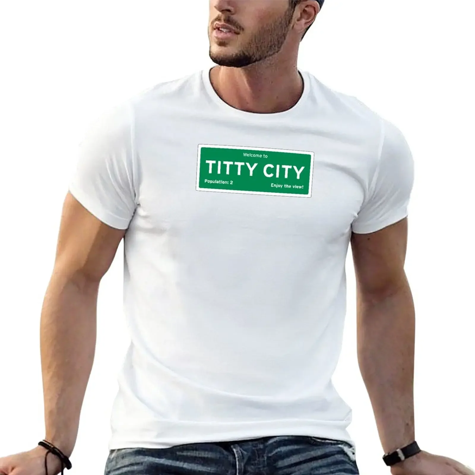 Benvenuto In Titty City T-Shirt Ragazzi Bianchi Vestiti Estivi Vestiti Vintage Vestiti Da Uomo
