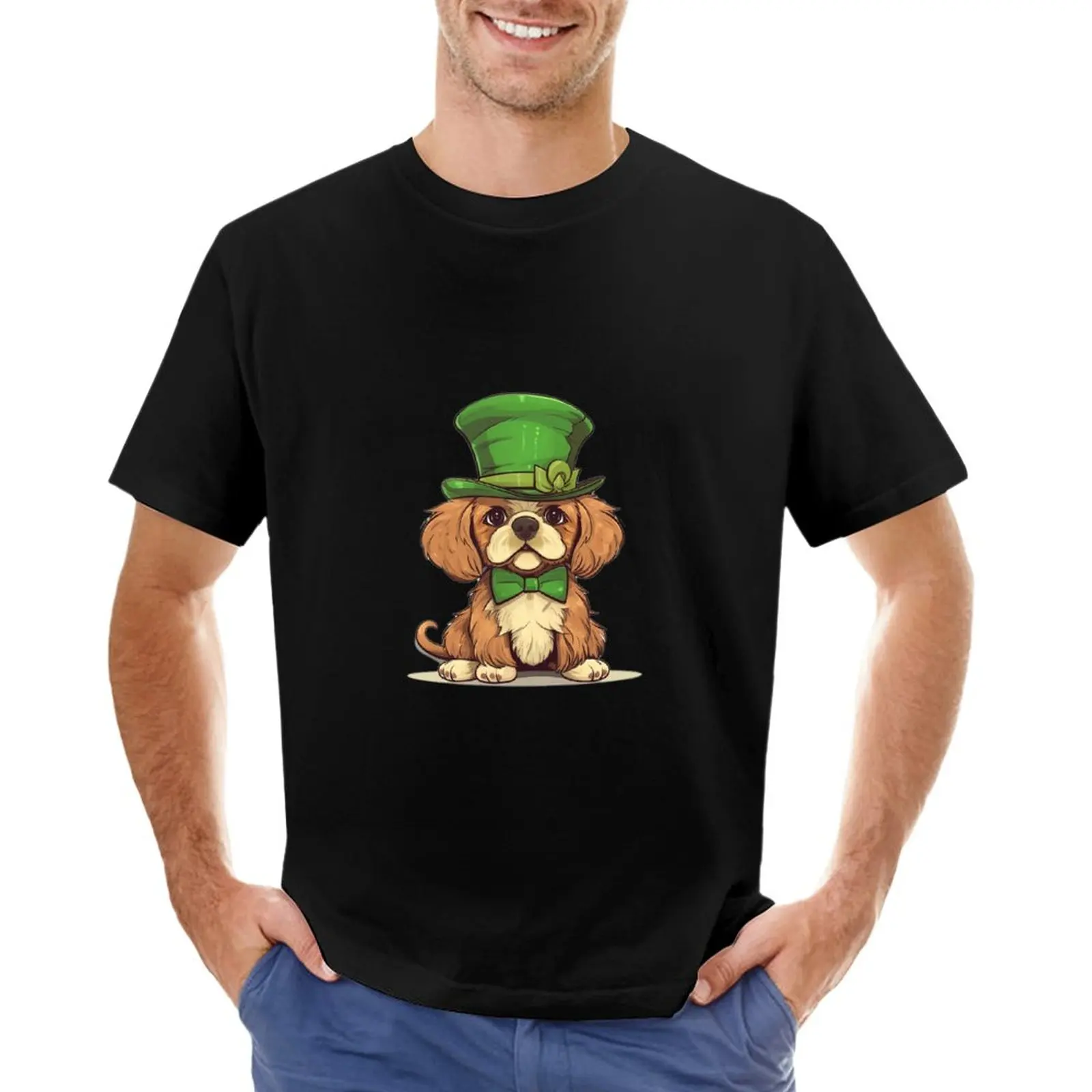 Lucky Pup: Il Più Carino Leprechaun Intorno! T-Shirt Tees Camicetta Ragazzi Magliette Magliette Uomo