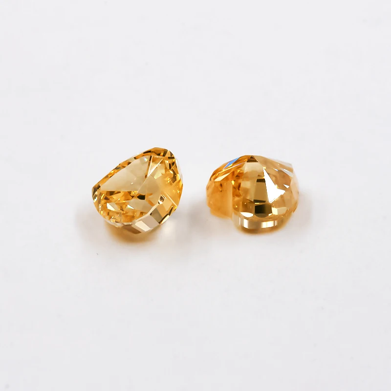 Shiqier 07 # Pietra Di Zirconi Cubici Tagliata A Cuore Giallo Scuro 6X6Mm 5A Pietra Preziosa Sintetica Cz Sciolta Per La Creazione Di Gioielli