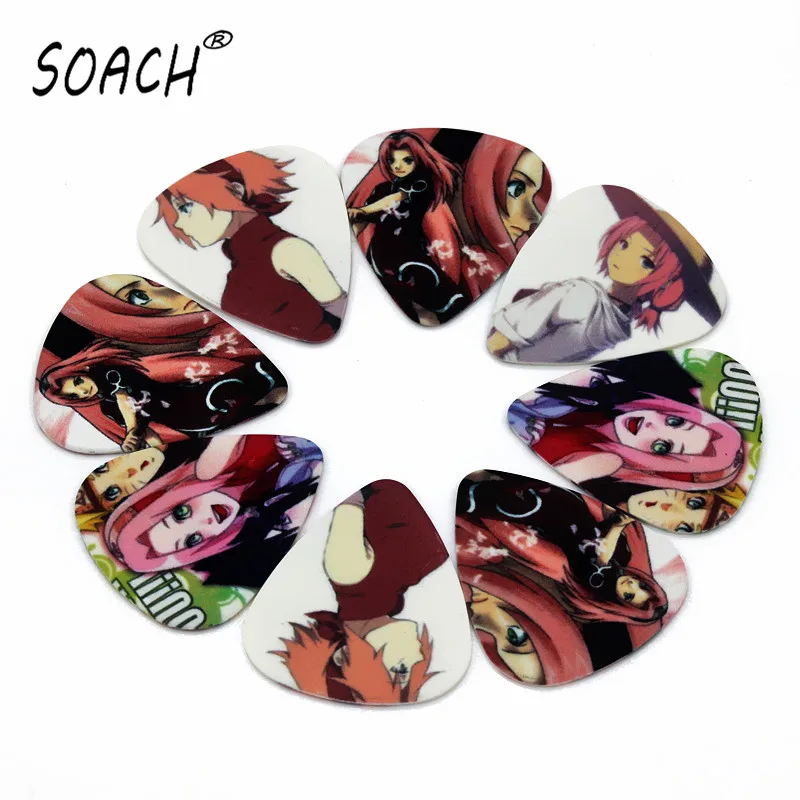 Soach 50Pcs Bass Chitarra Paddle Bella Bella Del Fumetto Giapponese Anime Acoustic Guitar Picks 1.0 Millimetri Di Spessore Plettro Per Chitarra Parti