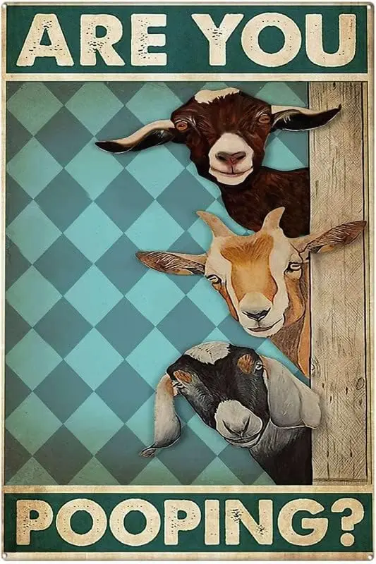 Segno Di Latta Retrò Segni Di Latta Di Metallo Divertenti Segni Di Capra Divertenti, Sei Segni Di Cacca, Bella Arte Della Parete, I Tuoi Tovaglioli Se