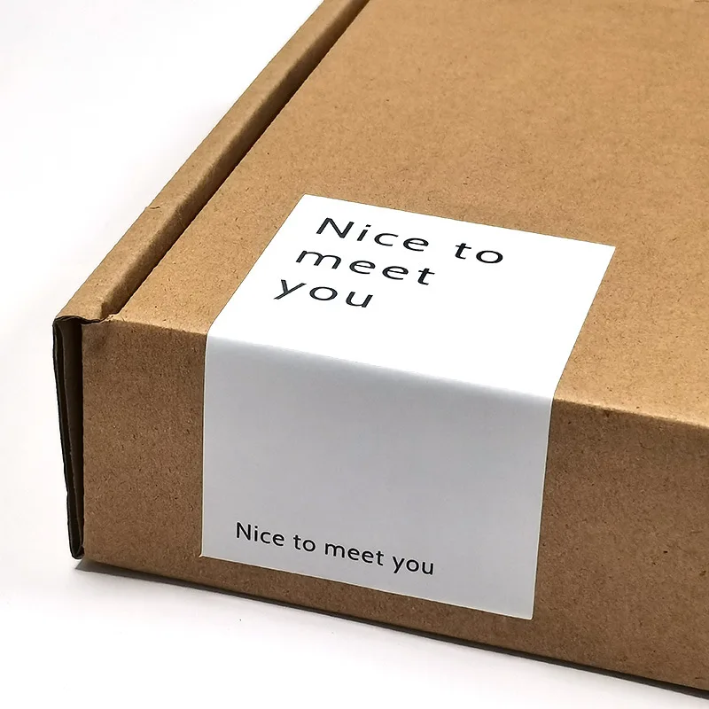 50Pcs/Bag Nice To Meet You Stickers White Package Stickers For Small Business Envelope Seals Decorative Stickers For Christmas