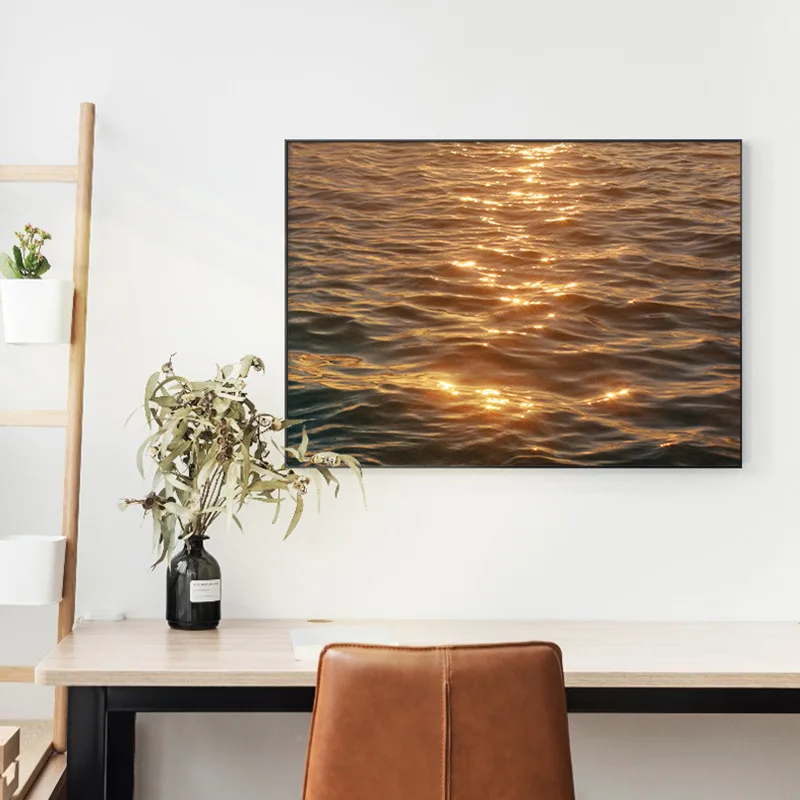 Modern Landscape Lake River Water Wave Sea Wall Art Canvas Painting Cartoon Nordic Poster Stampe Immagini Soggiorno Home Decor