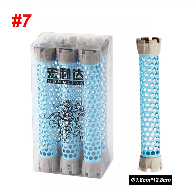 18Pcs/Set Extra Long 18Mm Aluminum Hair Rollers With Rubberbands Hair Rolling Wave Rods Curler For Women Long Short Hair 1747