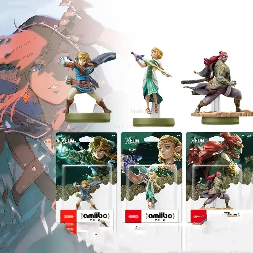 Genuine Amiibo Zelda Tears Of The Kingdom Twilight Princess Amiibo Link Ganon Figure Nfc Anime Figure Cartoon Decor