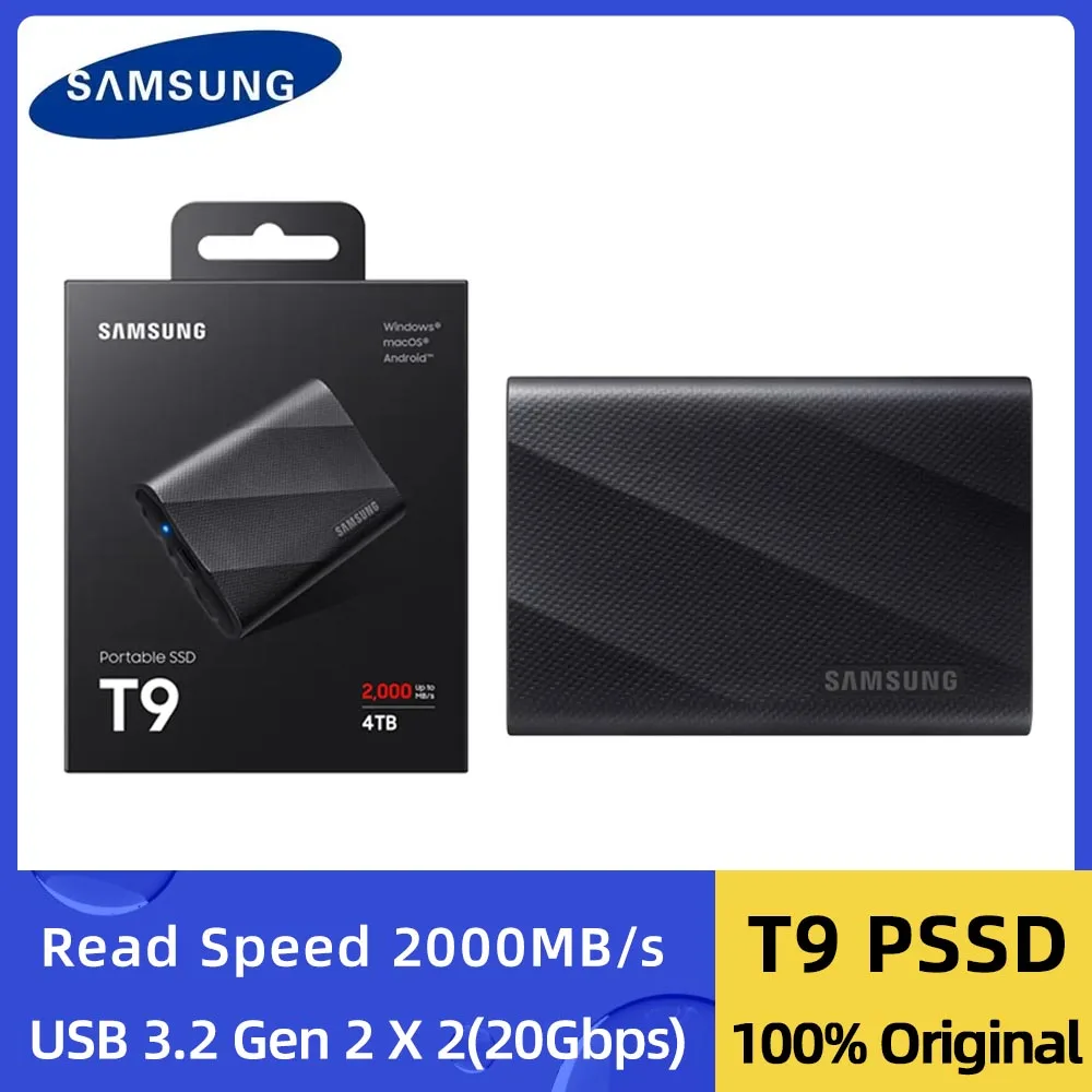 Samsung T9 Ssd Portatile 1Tb 2Tb 4Tb Disco A Stato Solido Esterno Usb 3.2 Gen2X2 T9 Pssd Alto Compatibile Per Pc Desktop Portatile