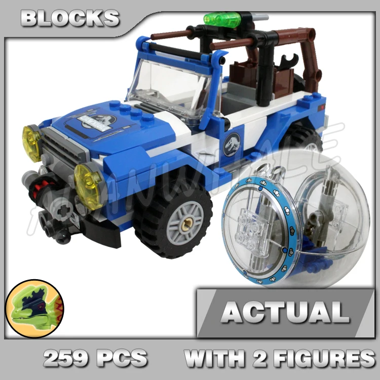 259Pcs Jurassic World Dilophosaurus Have Gyroshere Dino Truck Trooper 79093 Model Building Blocks Giocattoli Compatibili Con I Mattoni