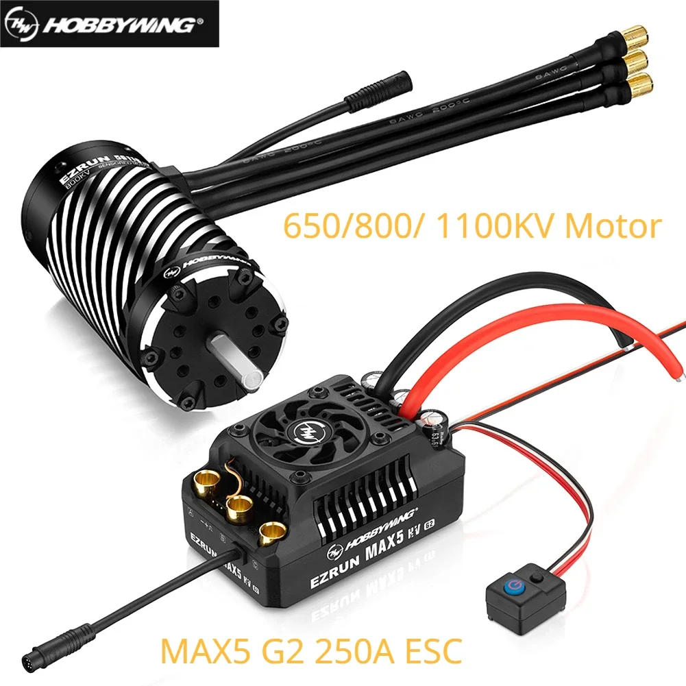 Hobbywing Ezrun Max5 Hv G2 250A Esc 56118Sd Motors Sensored Brushless Combo Per 1/5 Rc Model Car Buggy Accessori