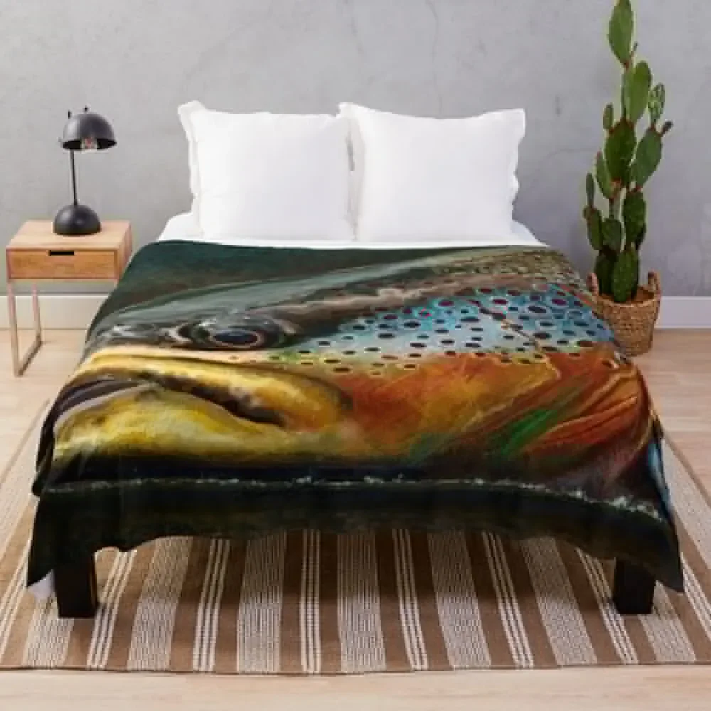 The Night Hunter Wild Brown Trout Throw Coperta Ponderata Regali Di Natale Personalizzati Coperte