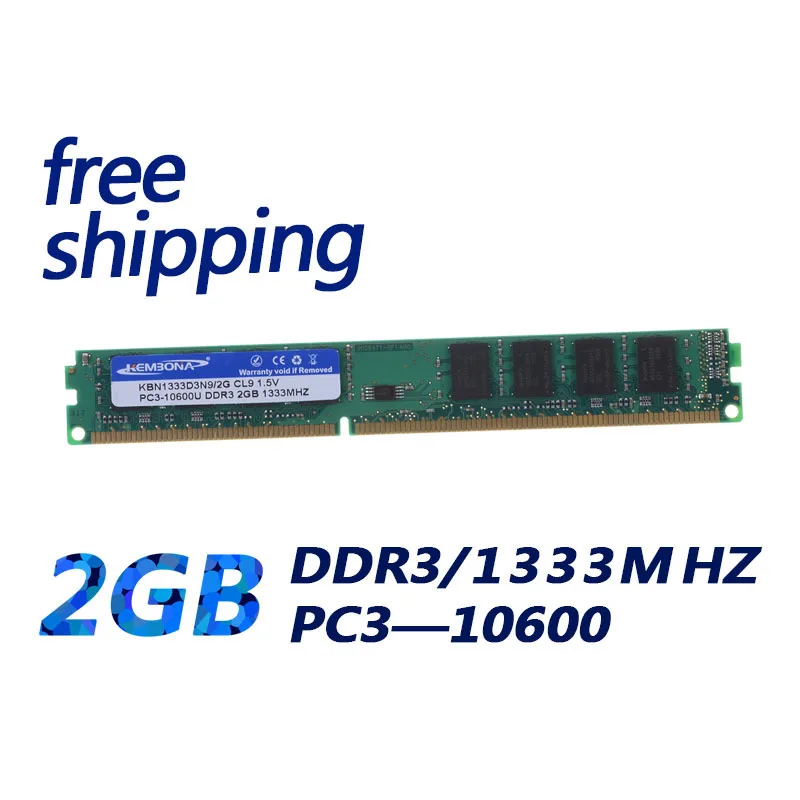 Kembona Nuovissimo Pc Desktop Ddr3 2G Memoria Pc Ram 2Gb 1333Mhz Per Computer Pc Completamente Compatibile