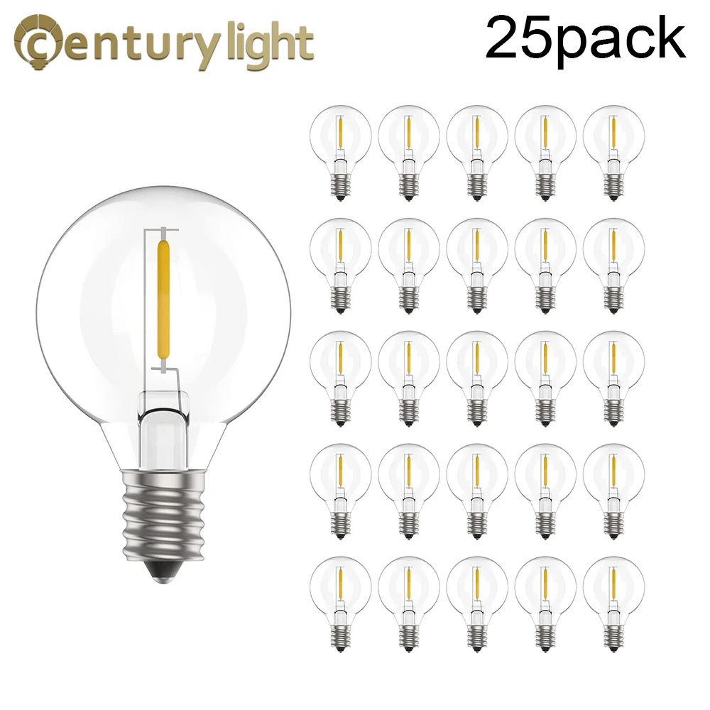 Lampadina Di Ricambio Vintage G40 Led String Light 1W Plastica Infrangibile Globe Mini Ball Lamp E12 Base 2200K Pet Edison Lampadine