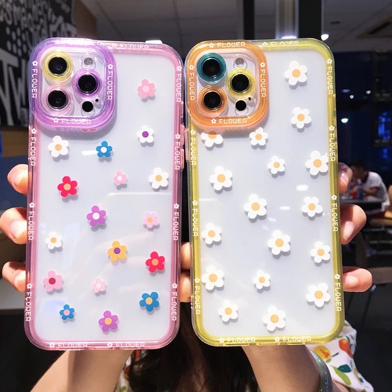 Fashion Colorful Flowers Daisy Clear Phone Case Per Honor 50 Honor 50 Se 50 Pro Honor 50 Lite 60 70 Cute Cover Morbida Trasparente