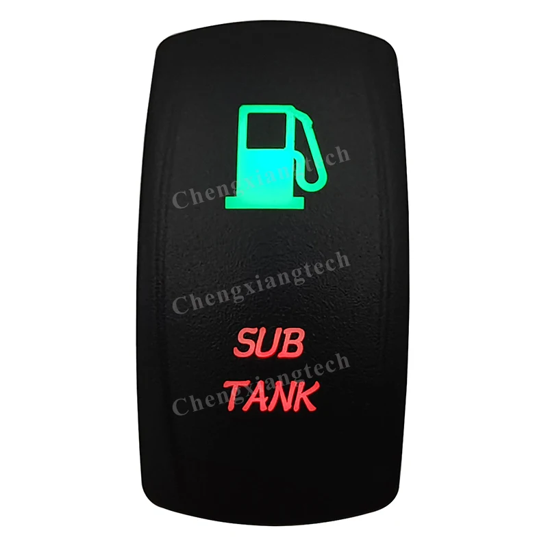 Serbatoio Laser -Sub-Car Boat Led Verde E Rosso On Off Interruttore A Bilanciere Impermeabile, Protezione Da Sovraccarico, Spst, Camion Marine Caravan