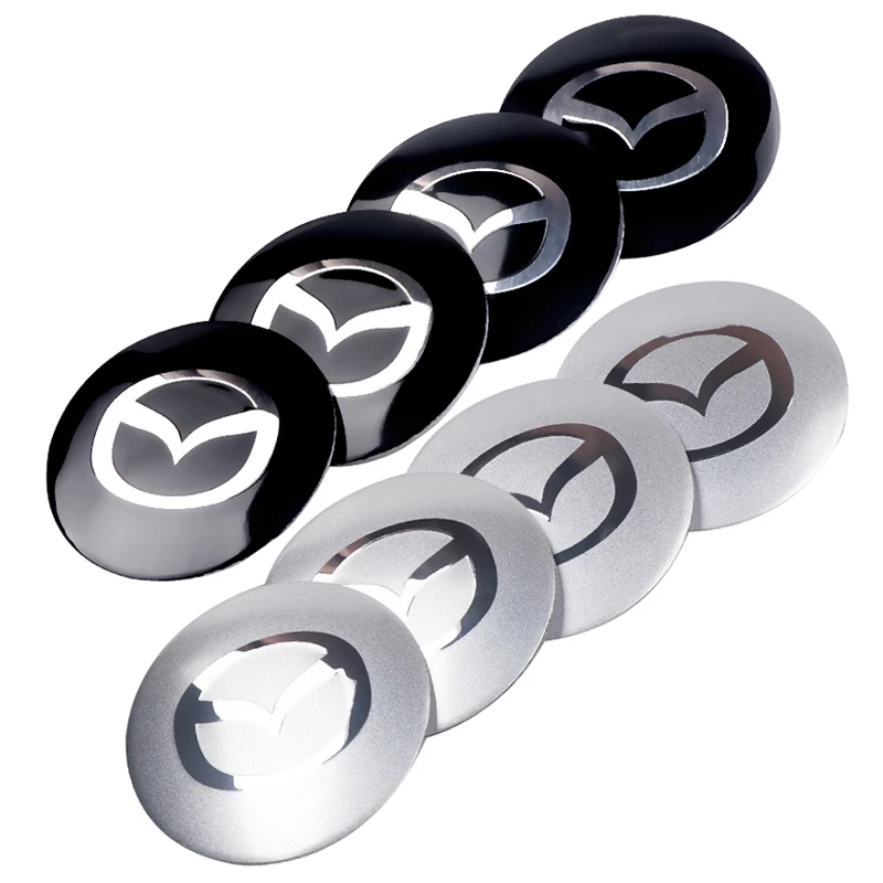 4 Pz 56Mm Auto Wheel Center Hub Caps Cover Rim Sticker Badge Per Mazda Axela 2 3 5 6 Cx-5 Cx 7 Cx-9 Mx-5 Decorazione Car Styling