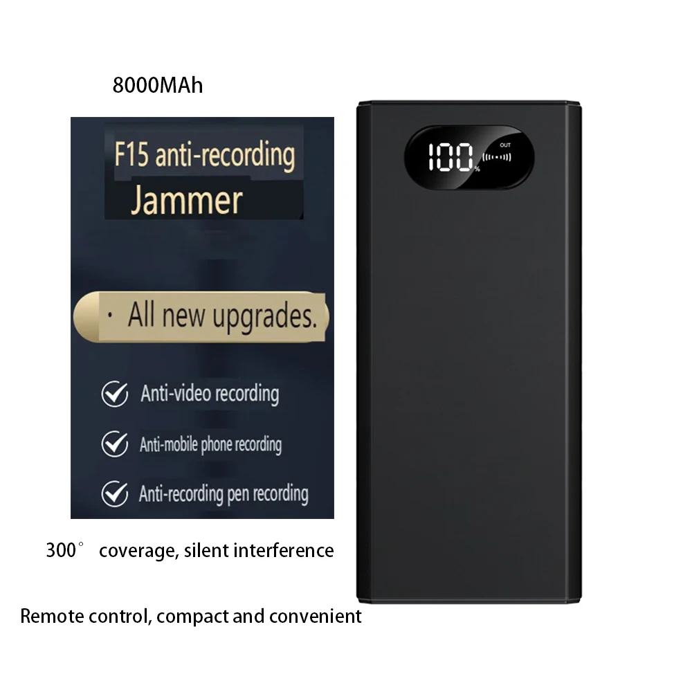Aggiornamento Monitoraggio Terminator Portable Power Bank Anti Recording Blocker Record Pen Phone Conversation Jammer Anti Eavesdropping