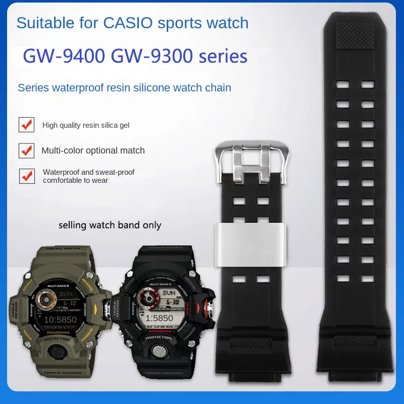 Cinturino Impermeabile Da Uomo 16Mm Per Casio G-Shock Gw-9400 Gw-9300 Gw-9200 Cinturino Per Orologio Sportivo In Resina Di Gomma Siliconica Da Uomo
