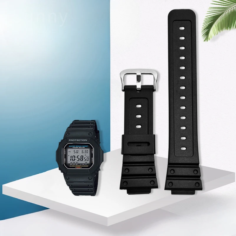 Durevoli Cinturini Casio 16Mm G-Shock Per Gw-5000/Dw-5600E Ga-2100 9052 Interfaccia Convessa Fibbia Ad Ago Accessori Trasparenti