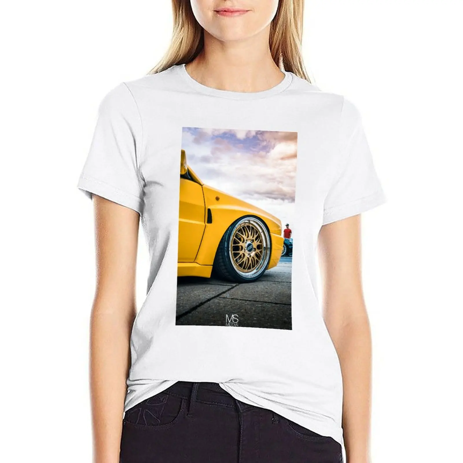 Bbs Wheels E88 On Delta Hf Integra Evo 2 - Ms-Media T-Shirt Camicie Grafiche Tees Vestiti Estivi Magliette Semplici Femminili Per Le Donne
