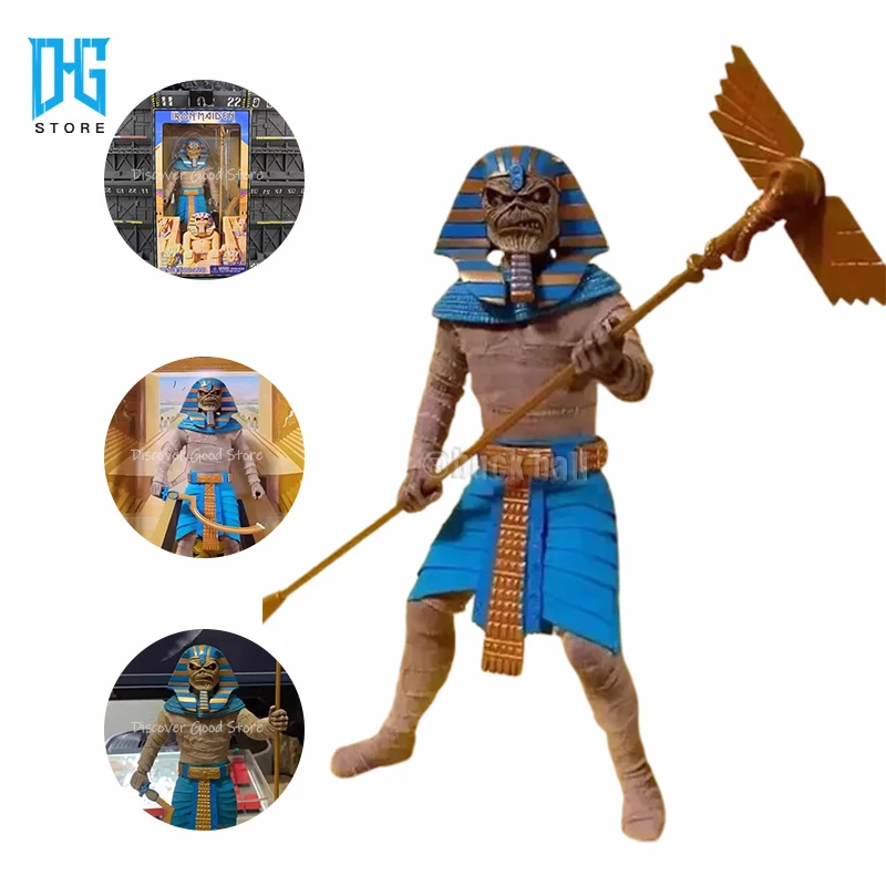 Original Neca Iron Maiden Figuraghior Eddie Figures Powerslave Action Figurine Model Collection Room Decoration Toys Gifts