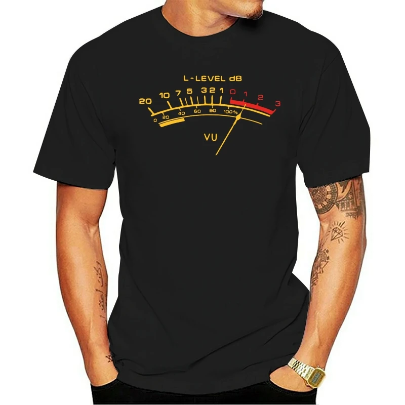 Vu Meter Sound Engineer Analogico Nero Unisex Summer Trend O-Collo Lycra Soft Classic Casual Funny Men T-Shirt Taglia M-5Xl