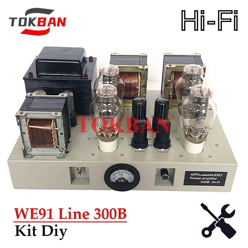 Tokban We91 Line 300B Amplificatore Per Tubi A Vuoto Kit Fai Da Te Ad Alta Potenza 15W * 2 Vu Meter Bassa Distorsione Amplificatore Hifi A Estremità S