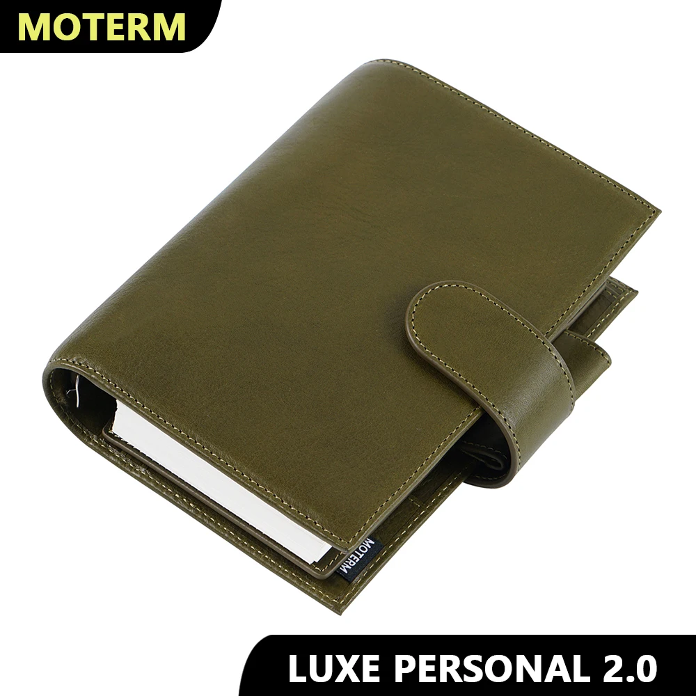 Motherm Full Grain Veg Tan Leather Personal Size Luxe 2.0 Anelli Planner Notebook Con Anelli Da 30Mm Agenda Organizer Diario