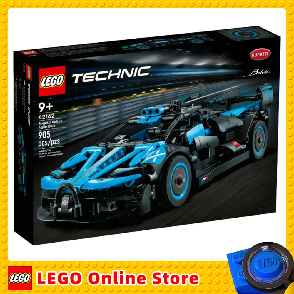 Lego Technic Bugatti Bolide Agile Blue Racing Car 42162 Model Building Set Race Engineering Toys Kit Di Veicoli Sportivi (905Pzs)