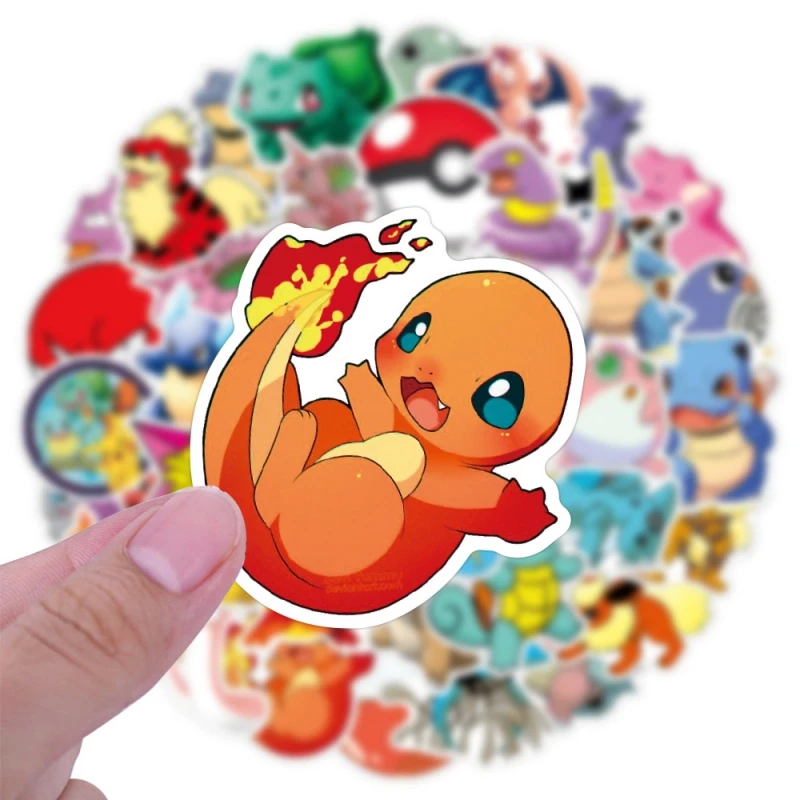 50Pcs Pokemon Anime Stickers Pet Elf Sticker Pack Impermeabile Chitarra Skateboard Stickers Cute Laptop Phone Case Cute Sticker Toys