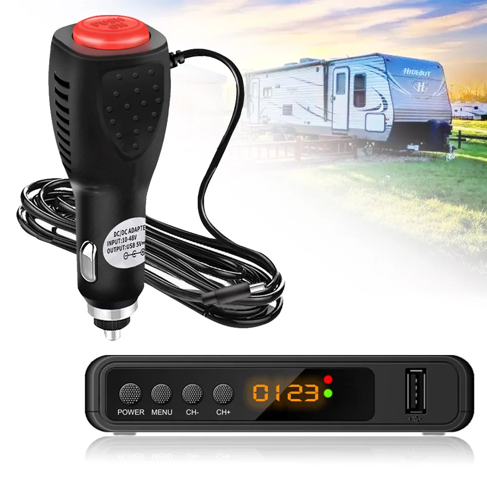 Vista Gratuita Caravan Camping Vehicle Decoder Dvb T2 Sintonizzatore Tv Dvb-T2 Sintonizzatore Per Auto Tv Digitale Set-Top Box Dvb C H.265 Ricevitore 