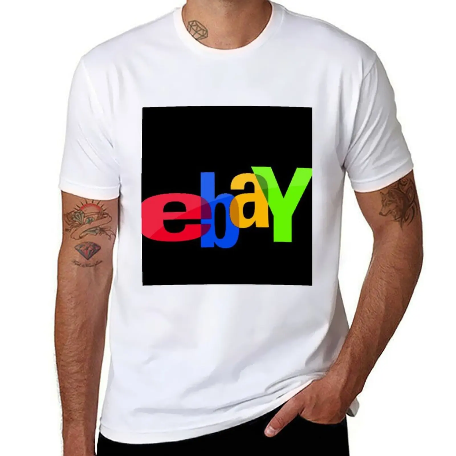 Logo Ebay Tradizionale Sotto Tutte Le Forme.... T-Shirt Heavyweights Cute Tops Abbigliamento Estetico Oversize Magliette Da Uomo