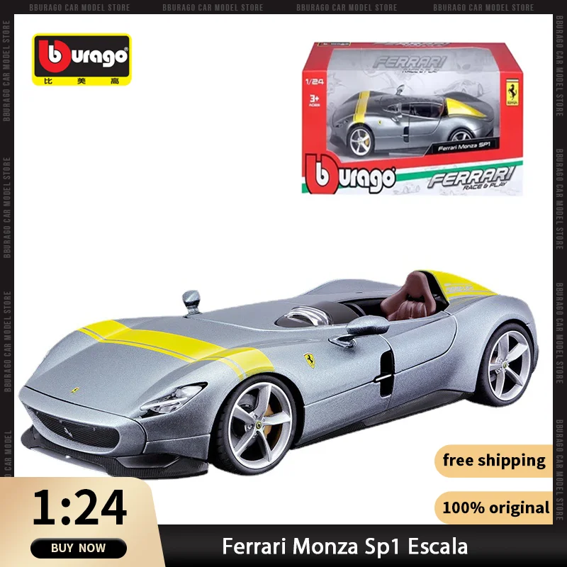 1:24 Bburago Ferrari Monza Sp1 Escala F12 Enzo Sportscar Diecast Model Edition Luxury Alloy Vehicle Decoration Toy Collection