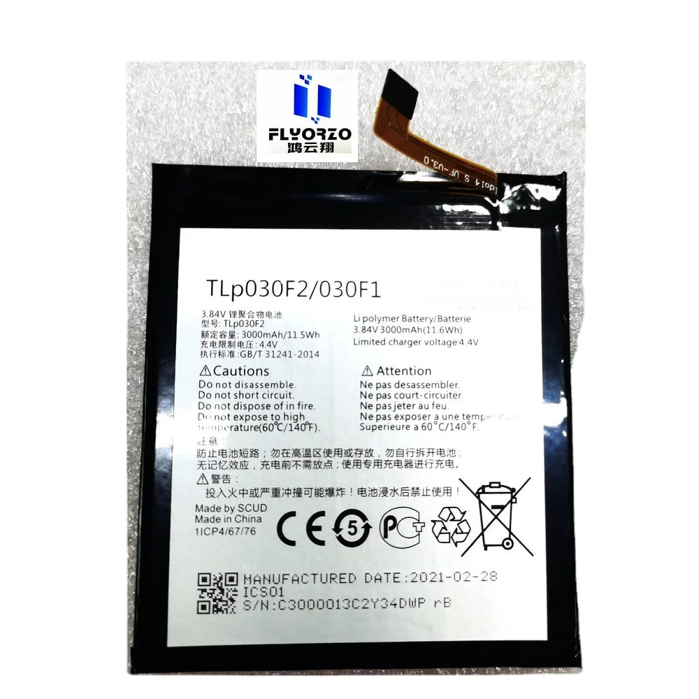 Nuova Batteria Tlp030F2 Per Telefono Cellulare Alcatel One Touch Idol 4S Ot-6070 Ot-6070K Ot-6070O Ot-6070Y