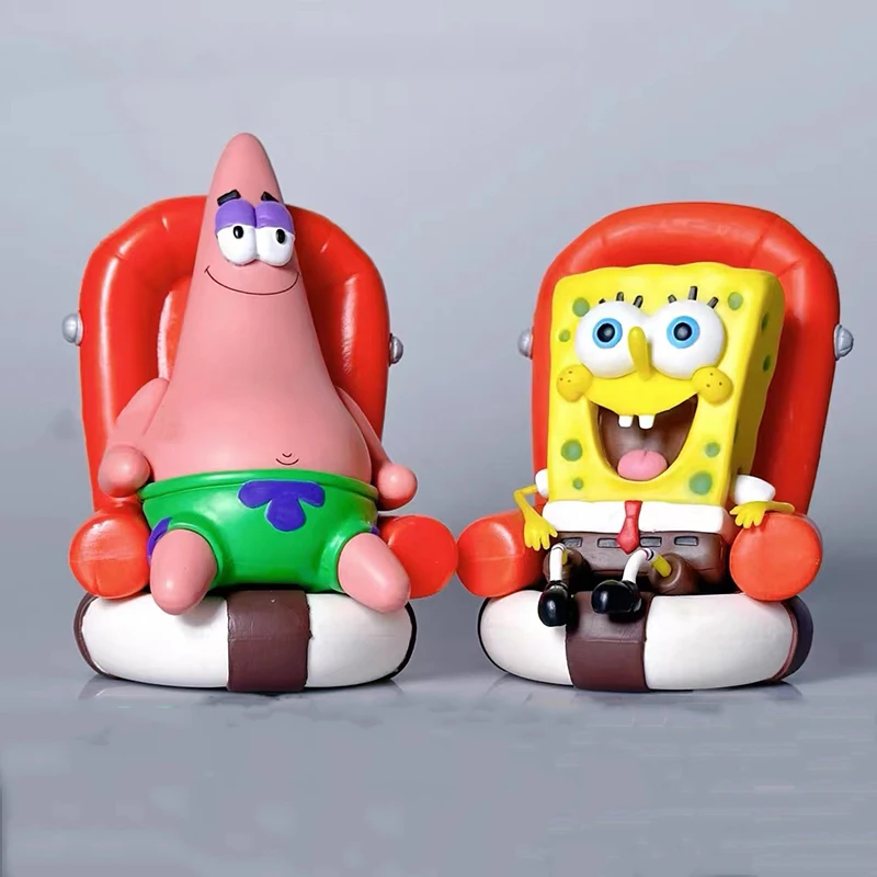 Spongebob Squarepants Action Figure Patrick Star Spongebob Anime Figure Seduta Postura Figurine Pvc Cute Model Doll Toy Gifts