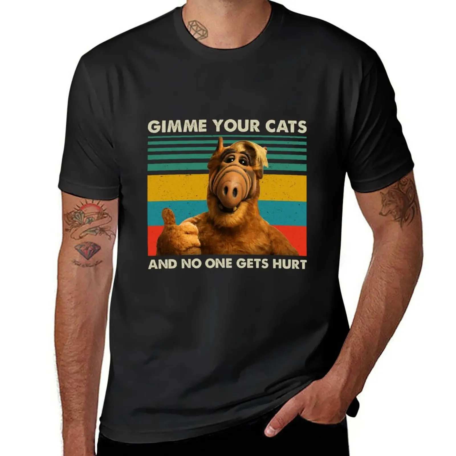Retro Emmi Your Cats Funny Alf T-Shirt New Edition T-Shirt Summer Clothes T-Shirt Corta Cat Shirts Mens Graphic T-Shirt