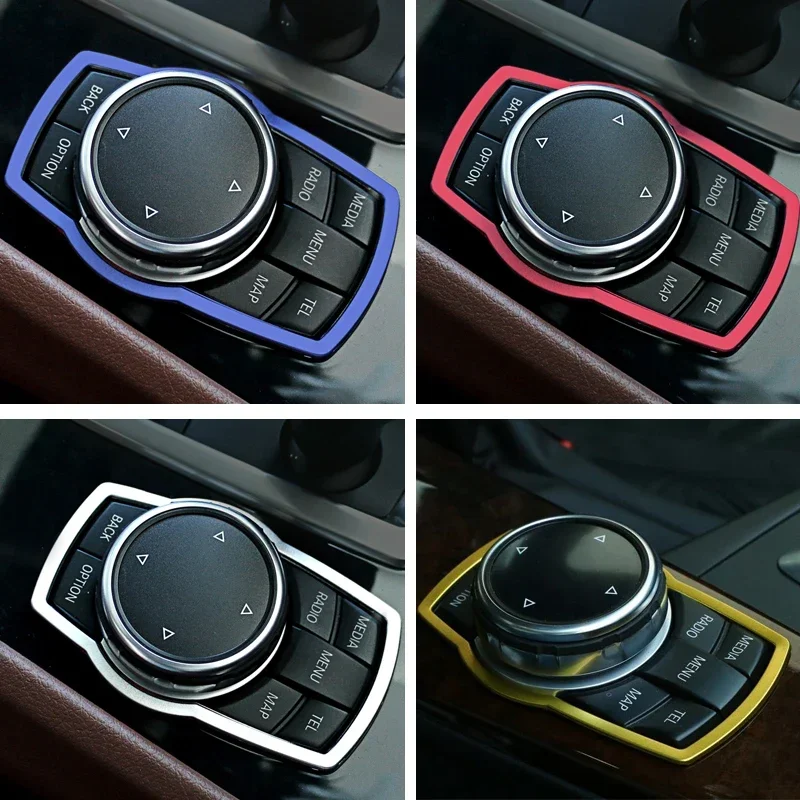 Car Interior Multimedia Button Cover Modanatura Trim Decorazione Sticker Adatto Per Bmw 1 3 4 5 7 Series X1 X3 X4 X5 X6 2013-2014