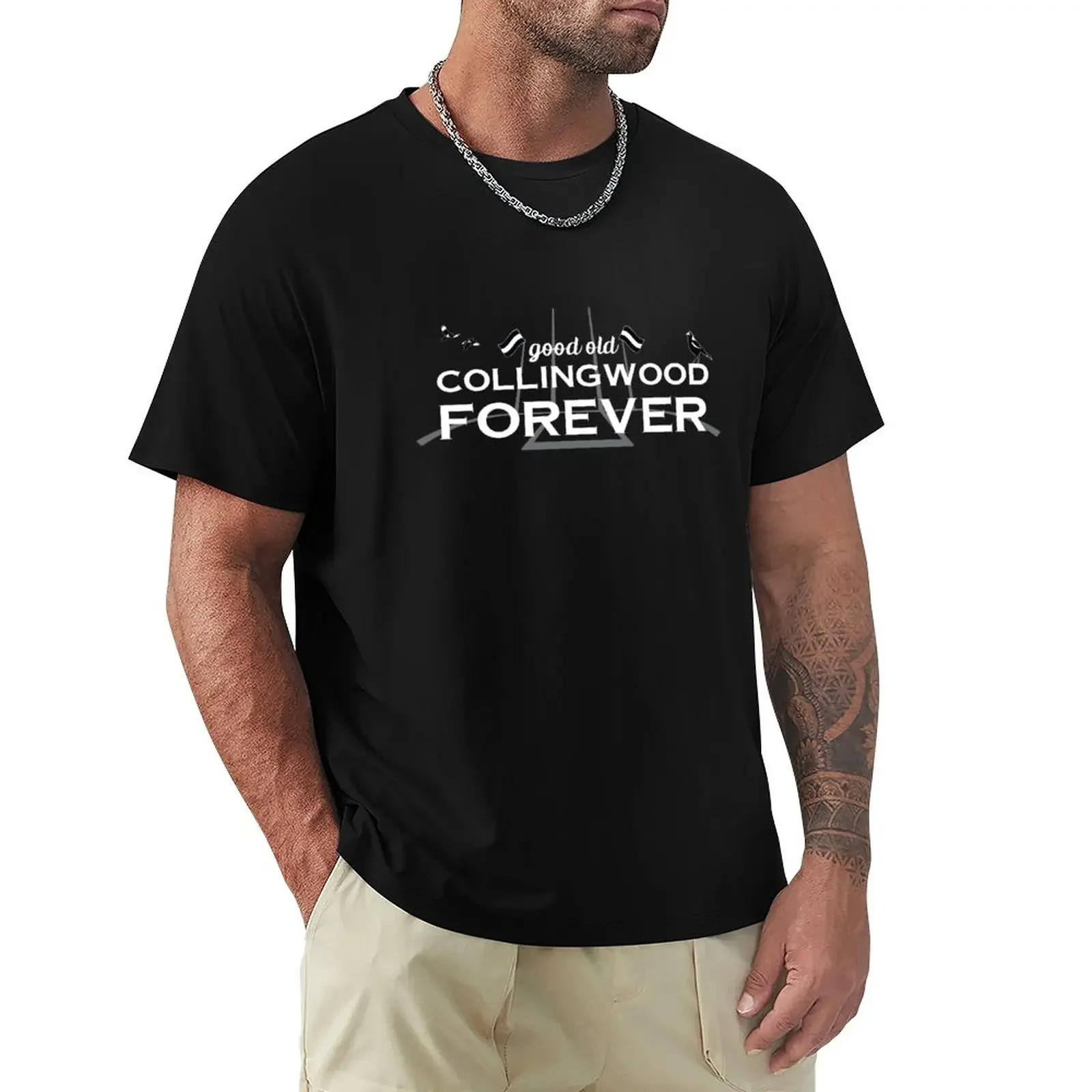 Good Old Collingwood Forever - Collingwood Theme Song T-Shirt Plain Customs Progetta Il Tuo Abbigliamento Da Uomo Nero