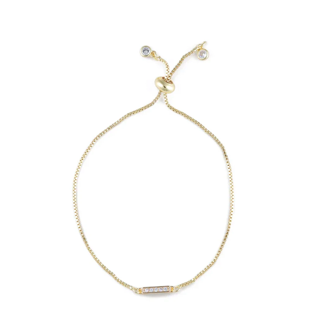 Aaa Cubic Zirconia Crystal Mini Bar Girasole Evil Eye Lucky Charm Bracciale Donna Cz Stones Box Chain Regalo Di Gioielli Regolabile