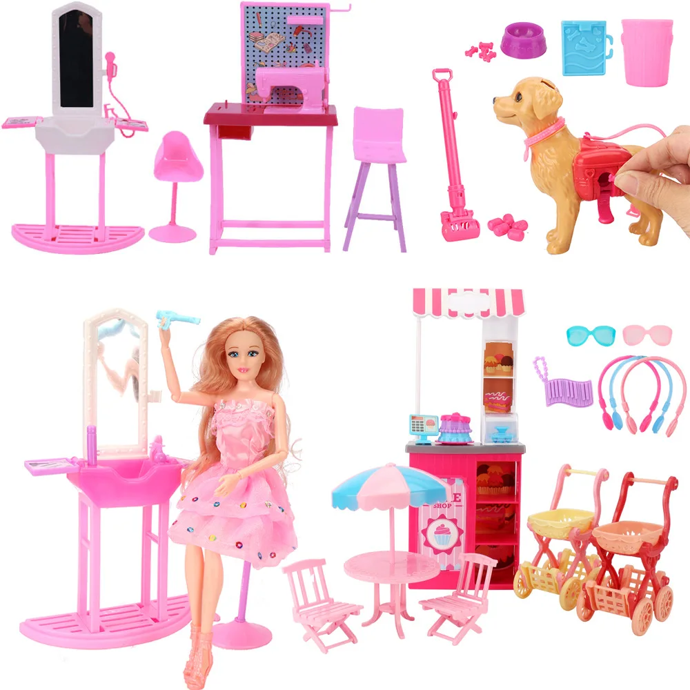 Miniso Cute Barbie Doll Home Parrucchiere Sedia Da Spiaggia Modello Decorare Accessori Per Bambole Costruzione Di Scene Di Famiglia Giocattoli Per Rag