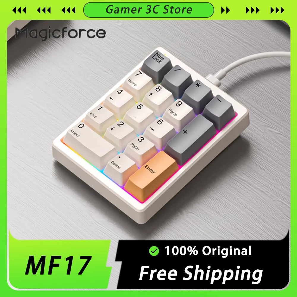 Magicforce Mf17 Mini Tastiera Supporto Rgb Tramite Hot Swap Ergonomia Cablato Numpad 17 Tasti Pbt Keycap Pc Gamer Accessori Mac Office