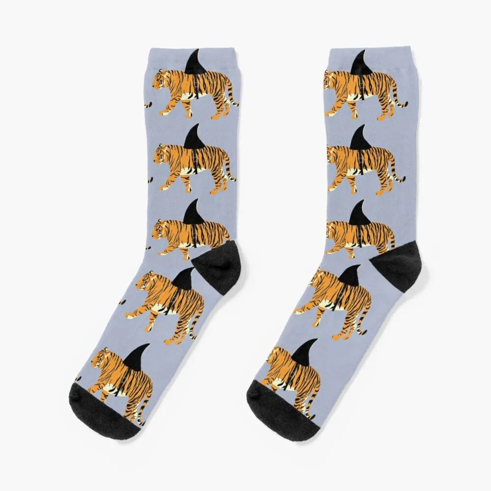 Tiger Shark - Tiger With A Shark Fin Design Calzini Uomo Fashion Sock High Women