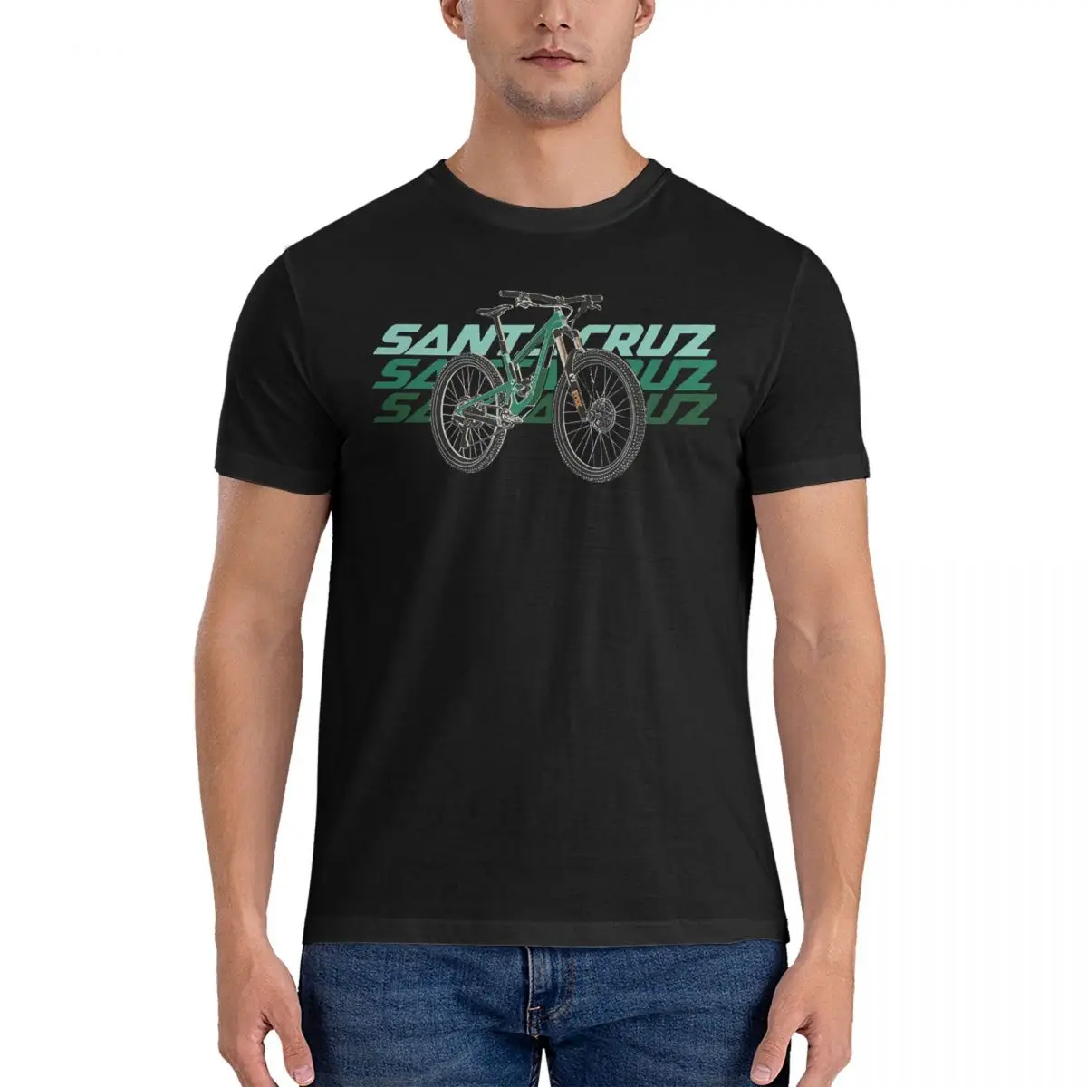 Magliette Da Bici Verdi Da Uomo Santa Bike Cruz Abbigliamento In Cotone Maglietta Vintage A Maniche Corte O Collo 4Xl 5Xl T-Shirt