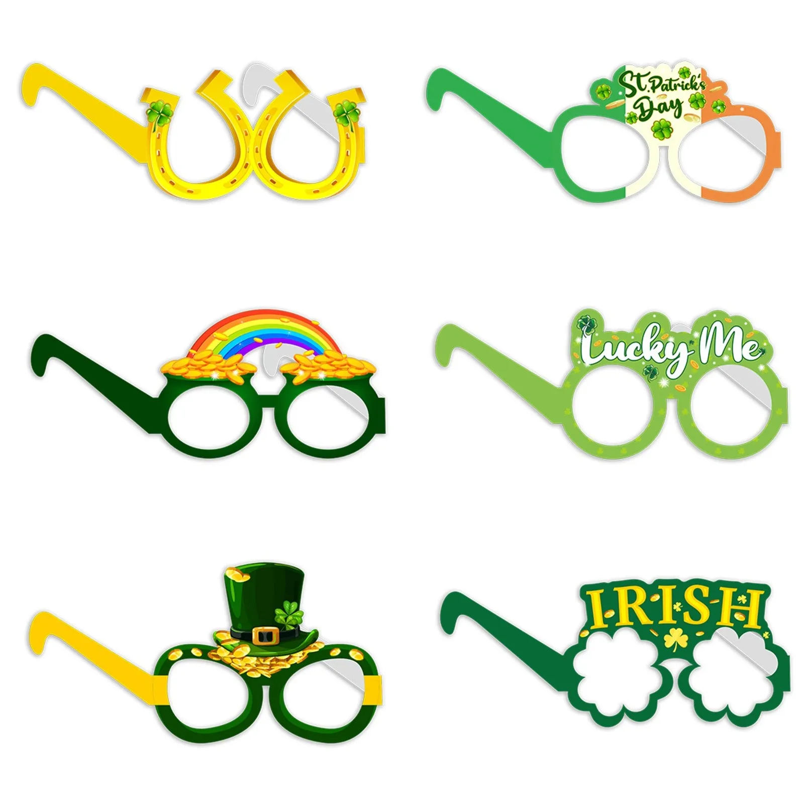 Occhiali Decorativi Per Il Giorno Di San Patrizio Cappello Verde Montatura Per Occhiali In Plastica Cornice Per Abiti Per Bambini San Valentin Decoraz
