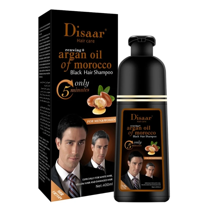 Aloe Argan Oil Speedy Hair Color Shampoo Cover Capelli Grigi E Bianchi Natural Black Hair Dye Shampoo Riparazione Forniture Danneggiate