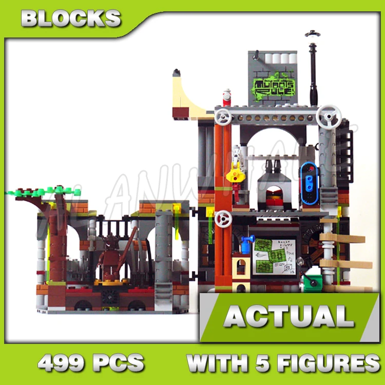 499Pcs Shinobi Turtle Lair Attack Master Training Dummy Lab Secret Entry 10210 Building Block Toys Compatibile Con Il Modello